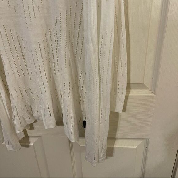 Worthington White Ribbed Knit Cardigan Sweater - Picture 2 of 6